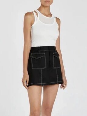 DISSH DIMITRA BLACK LINEN CARGO SKORT